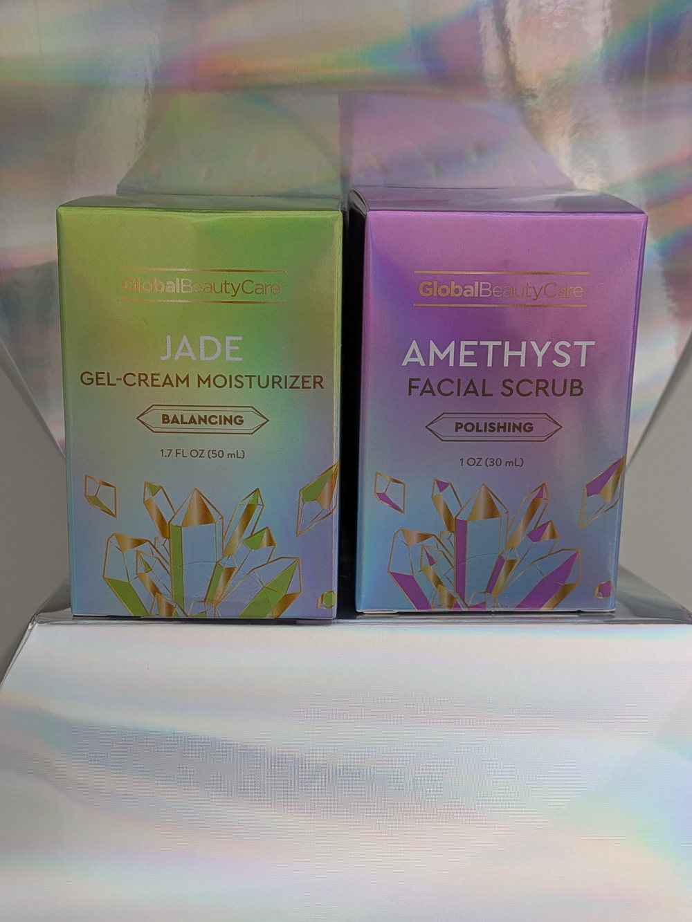 Viral GlobalBeauty SkinCare. Jade Gel Cream Moisturizer + Amethyst Facial Scrub